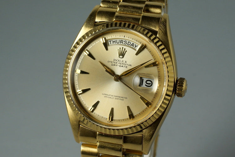 1961 Rolex YG Day-Date 1803 with Box and Papers