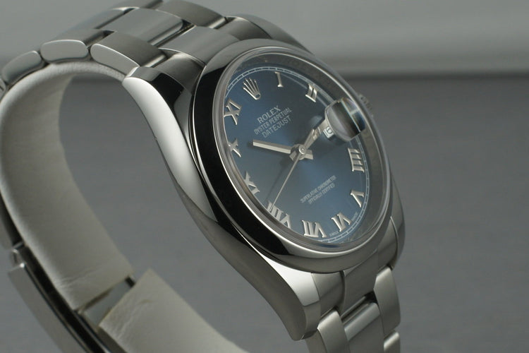 2012 Rolex Blue Roman Datejust 116200