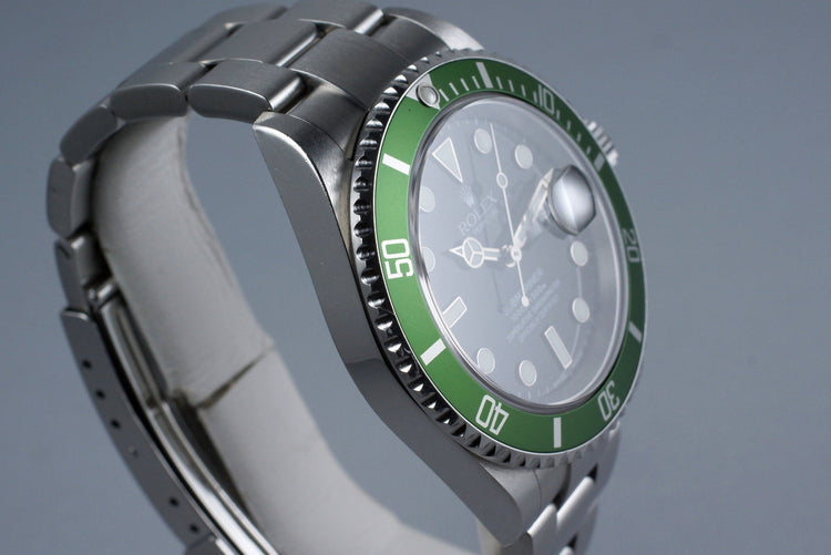 2004 Rolex Green Submariner 16610V with Box and Papers (FULL SET)