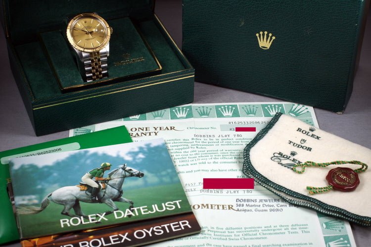 1987 Rolex 18K/SS DateJust Thunderbird 16253