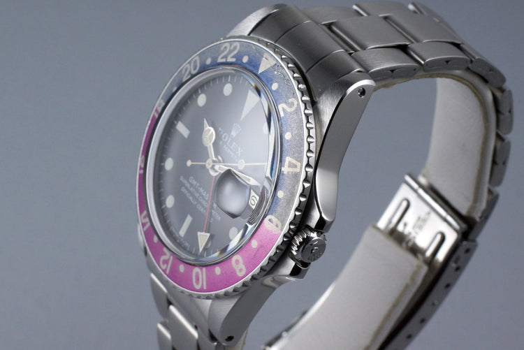1967 Rolex GMT 1675 Mark I Dial and Fuchsia Insert with Box and Papers