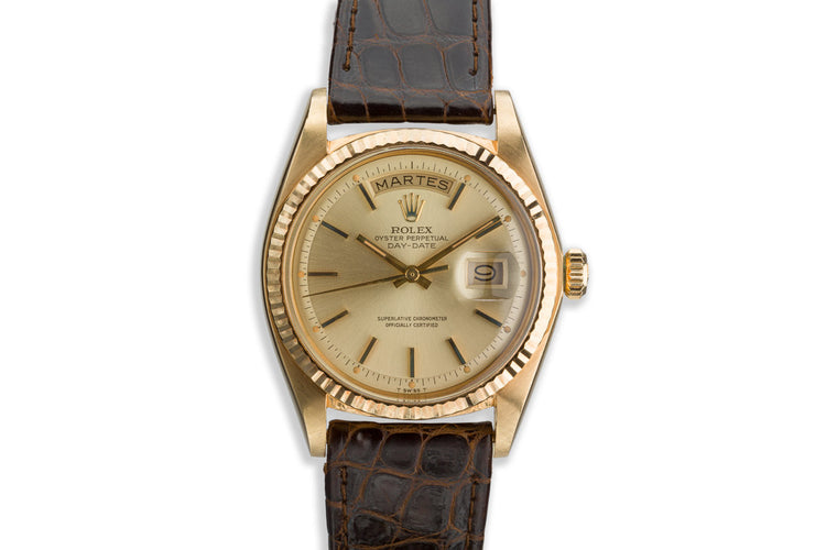 1974 Rolex 18K YG Day-Date 1803 Gold Dial