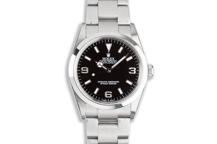 2000 Unpolished Rolex Explorer 114270 Swiss with Box Papers & Service Card