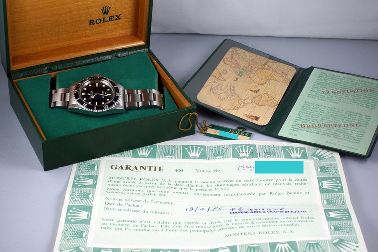 1984 Rolex Submariner 5513 Spider Dial with Box and Papers