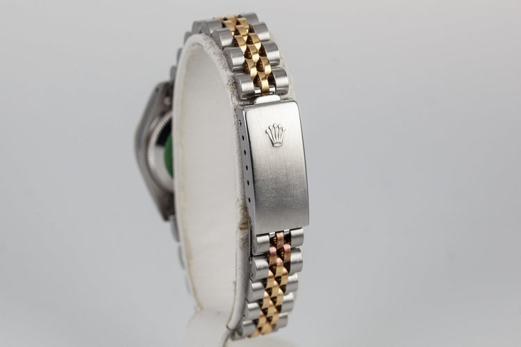 1991 Rolex Ladies Two Tone DateJust 69173 Gold Dial