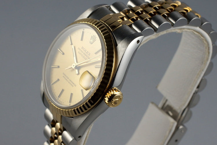 1991 Rolex MidSize Two Tone DateJust 68273 with Box and Papers