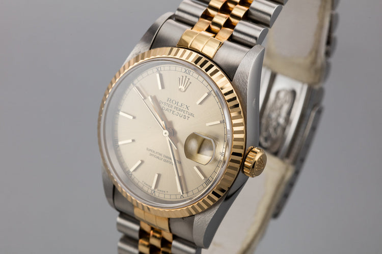 1995 Rolex Two-Tone DateJust 16233 Champagne Dial with Box and Papers