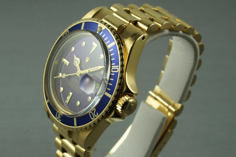 1969 Rolex YG Submariner 1680 with Blue Dial