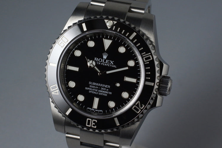 2015 Rolex Submariner 114060 with Box and Papers