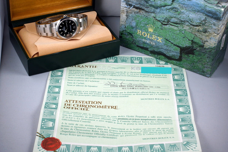 2001 Rolex Explorer 114270 with Box and Papers