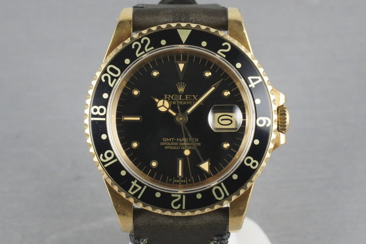 1980 Rolex GMT 18K with Black Nipple Dial 16758