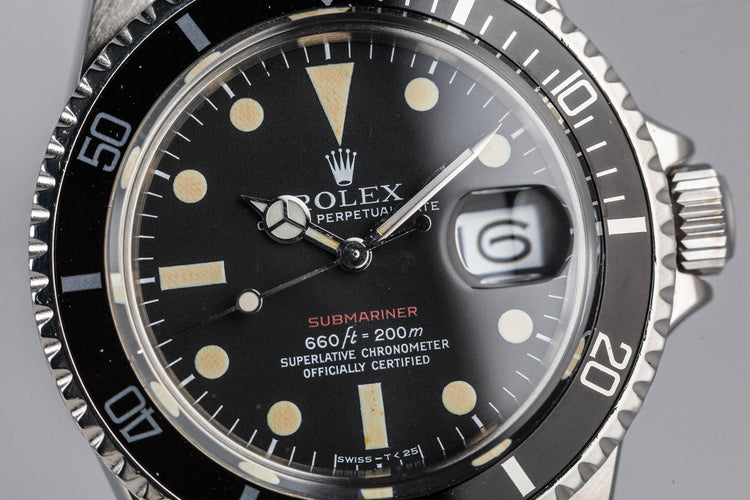 1971 Rolex Submariner 1680 with MK V Red Dial with Service papers