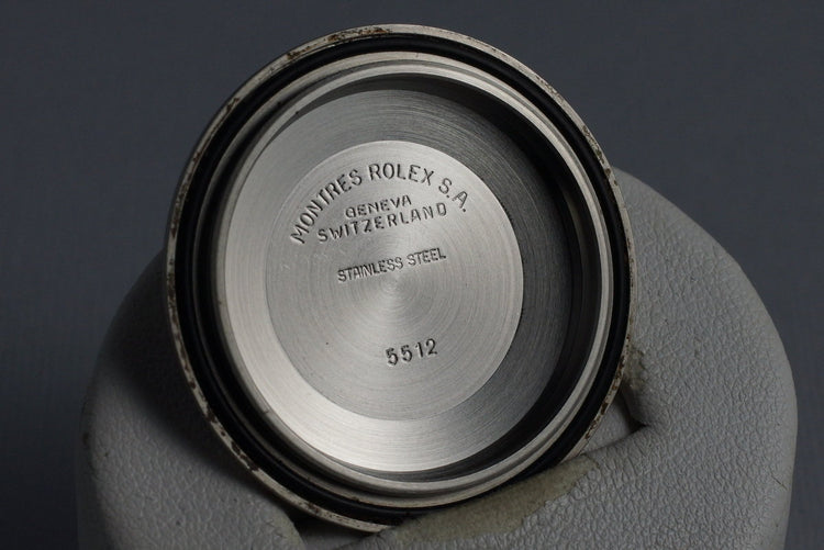 1972 Rolex Submariner 5512 4 Line Dial Serif Dial with RSC Papers