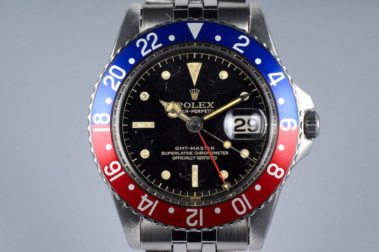 1960 Rolex GMT 1675 PCG Gilt Chapter Ring