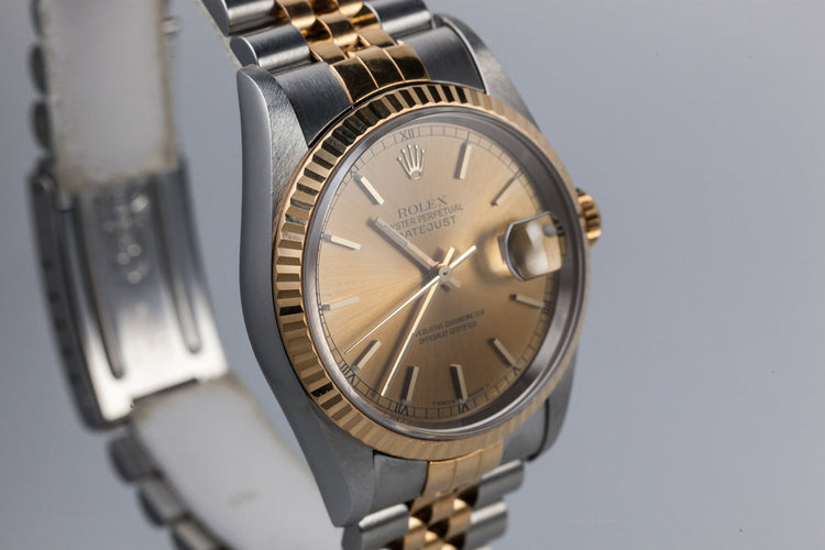 1995 Rolex Two Tone DateJust 16233 Gold Dial