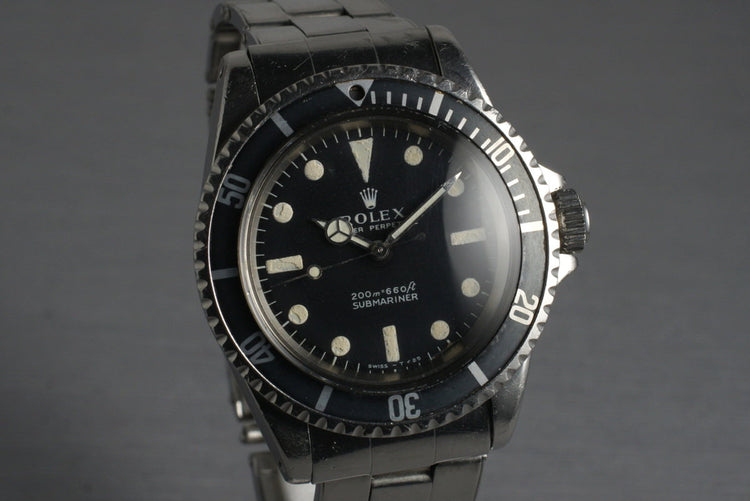 1968 Rolex Submariner 5513 Meters First with Box and Receipt