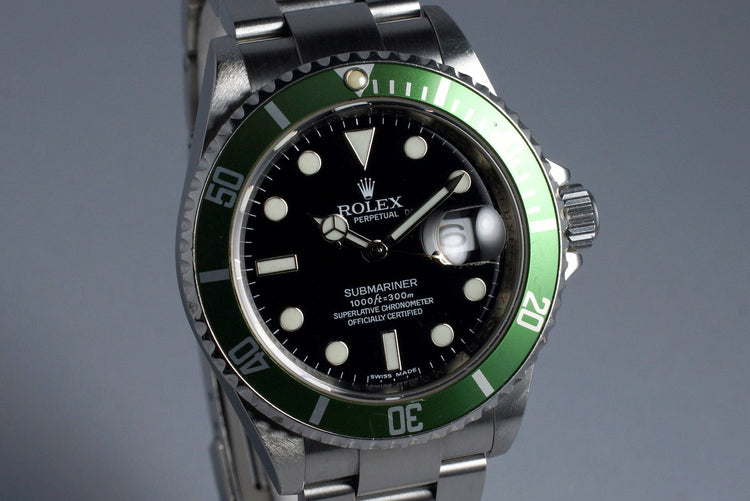 2007 Rolex Green Submariner 16610V