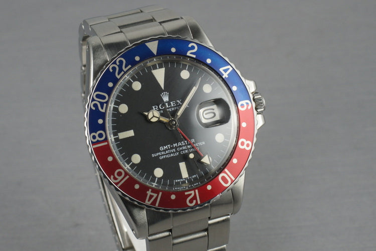 Rolex GMT 1675 Pointy Crown Guards Chapter Ring ultra light brown dial