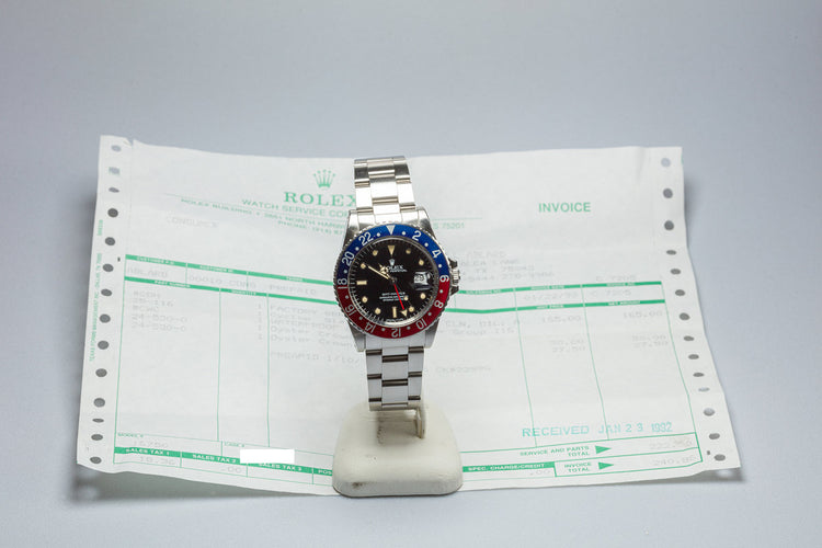 1984 Vintage Rolex GMt-Master 16750 "Pepsi" with Service Papers