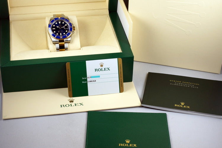 2015 Rolex Two Tone Submariner 116613LB with Box and Papers