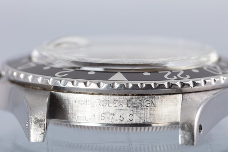 1982 Rolex GMT Master 16750 Creamy Matte Dial Black Bezel