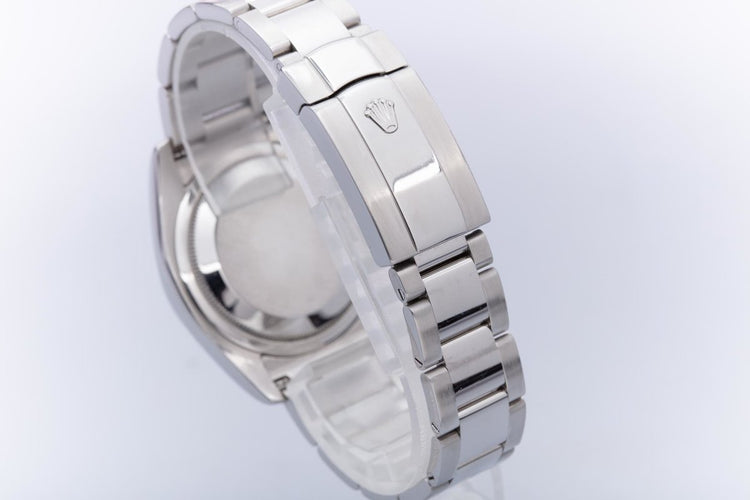 2007 Rolex Datejust 116200 Blue Dial Stick Markers with Roman Numeral Track Ring