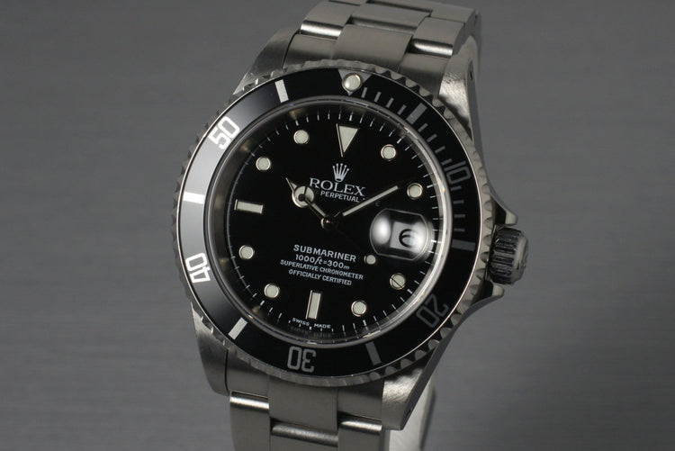 2002 Rolex Submariner 16610 with Box and Papers