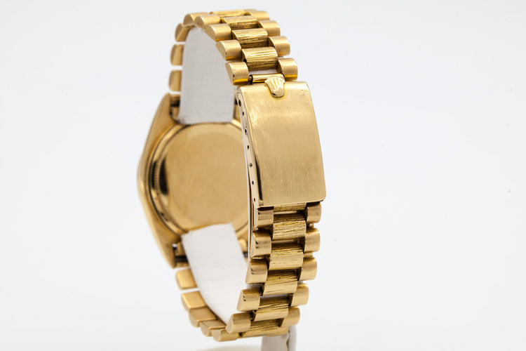 1969 Rolex YG Bark Day-Date 1807 Matte Black Dial