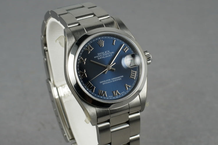 2002 Rolex Midsize Datejust 78240  Box and Papers