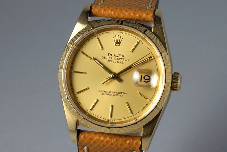 1994 Rolex YG Bark DateJust 16248 Matte Champagne Dial