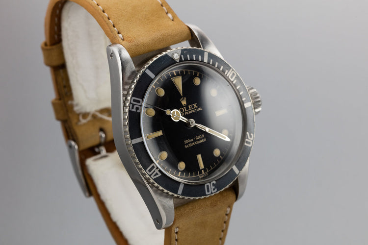 1958 Rolex Submariner 5510 Big Crown with Rare "SWISS" Only Gilt Tritium Dial and Service Papers