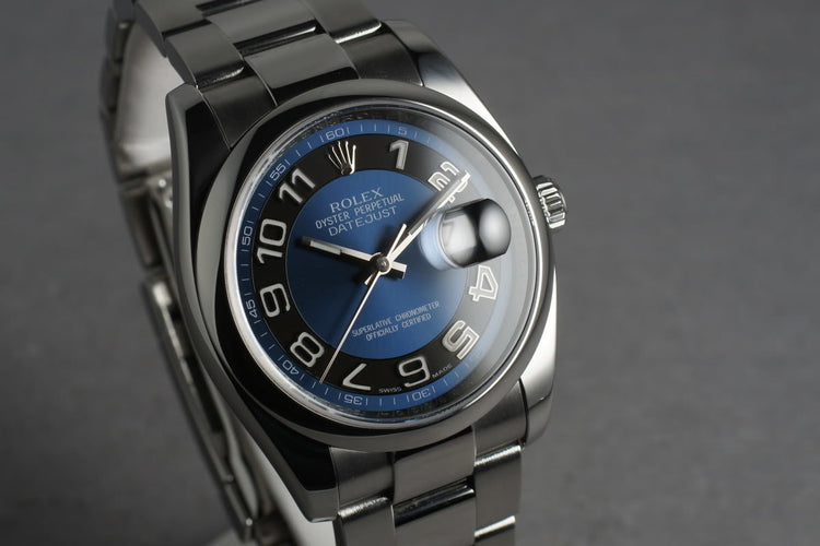 2007 Rolex Datejust 116200 with Blue and Black Arabic Dial