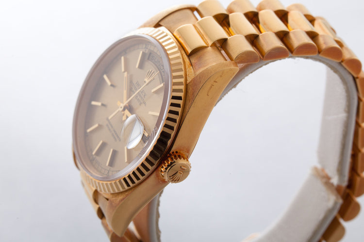 1995 Rolex YG Day Date 18238 Double Quick