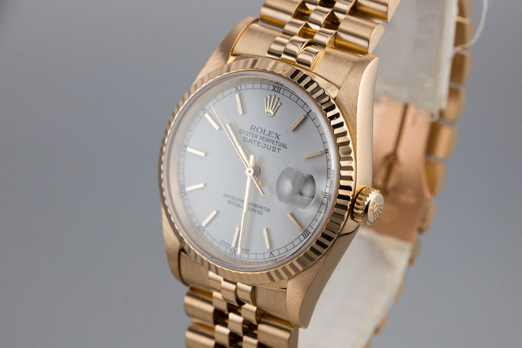2001 Rolex 18K YG Rolex DateJust 16238 White Dial