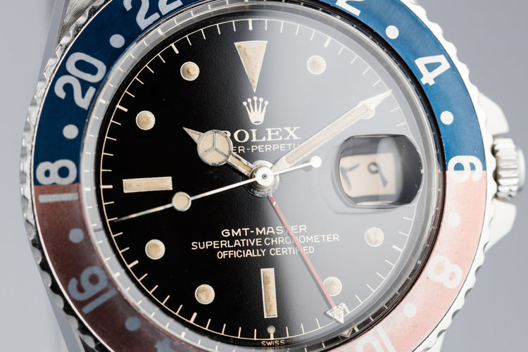 1961 Rolex GMT-Master 1675 with Gilt Chapter Ring Exclamation Dial and Arabic Date Disk