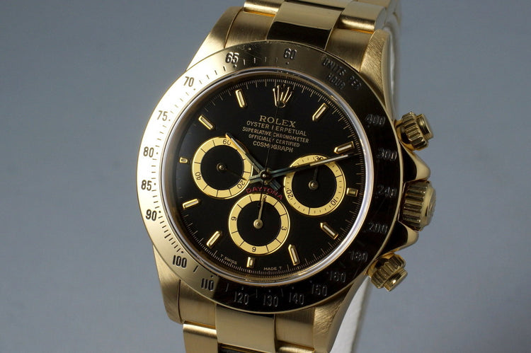 1991 Rolex YG Zenith Daytona 16528 Black Dial