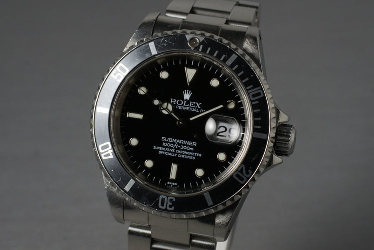1999 Rolex Submariner 16610 with Box and Papers