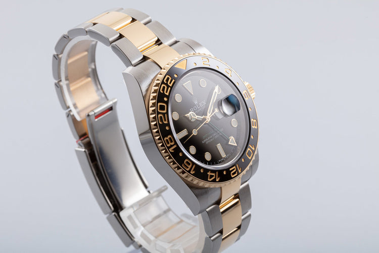 2020 Unworn Rolex GMT-Master II 18k & Stainless 116713LN with Box & Card