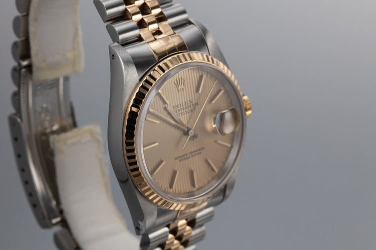1990 Rolex Two Tone DateJust 16233 with Gold Tapestry Dial