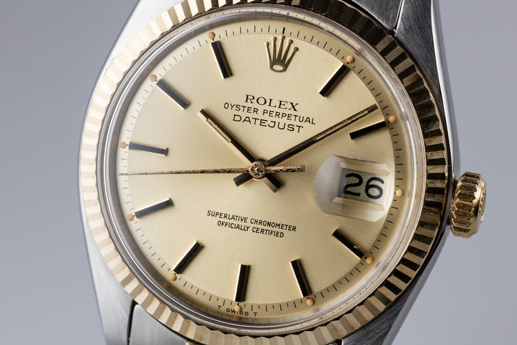 1978 Rolex Two-Tone DateJust 1601 Champagne Dial with Box and Papers
