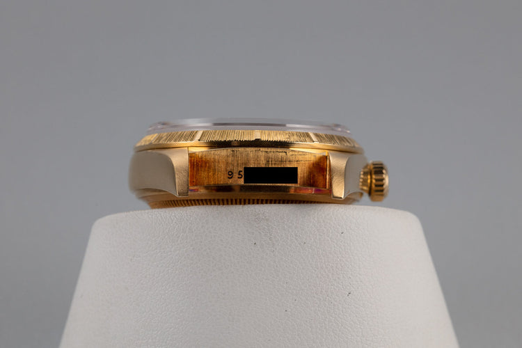 1986 Rolex 18K YG Bark Day-Date 18078 Blue Dial
