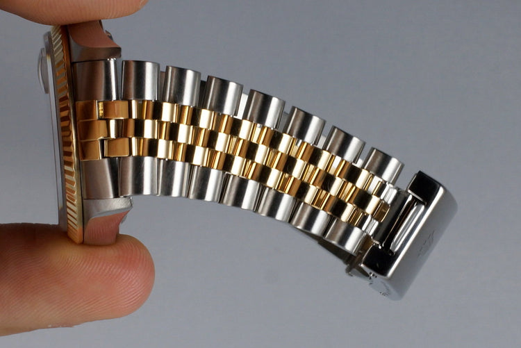 2002 Rolex Two Tone DateJust 16233 Glossy Black Dial