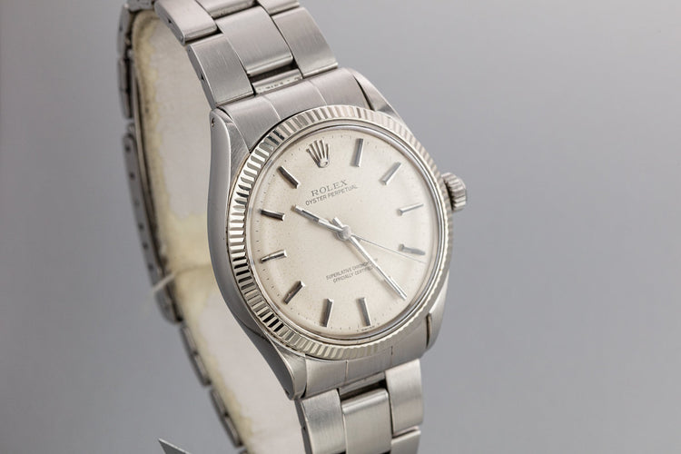 1972 Rolex Oyster Perpetual 1005 Silver No Lume Dial
