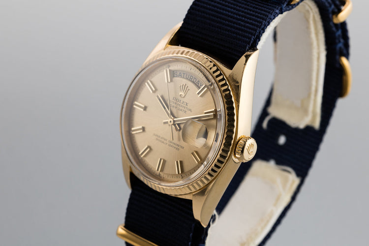 1970 Rolex 18K YG Day-Date 1803 with "Wideboy" Dial