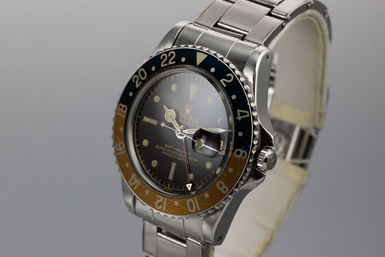 1961 Rolex GMT-Master 1675 Tropical Gilt Chapter Ring Dial with Box and Papers