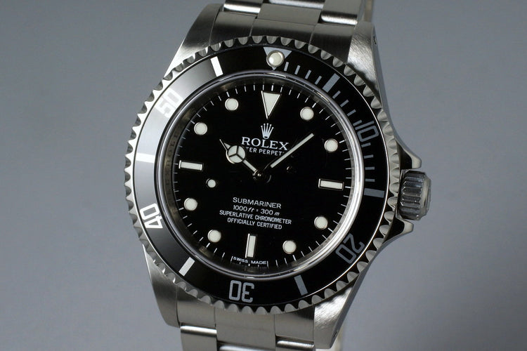 2012 Rolex Submariner 14060 4 Line Dial with Box and Papers