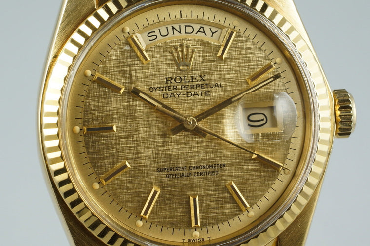1975 Rolex YG Day-Date 1803 with Champagne Linen Dial