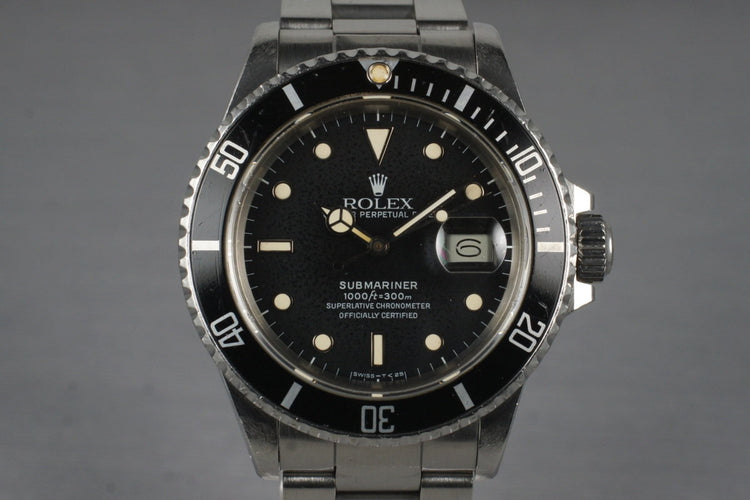 1987 Rolex Submariner 16800 with Box and Papers