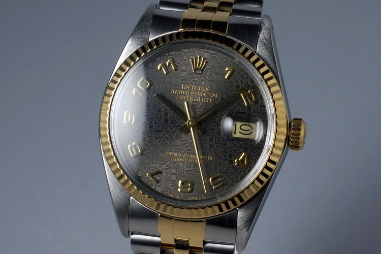 1985 Rolex Two Tone DateJust 16013 Gray Arabic Computer Dial