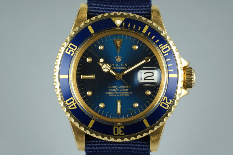1978 YG Rolex Submariner 1680 Blue Dial